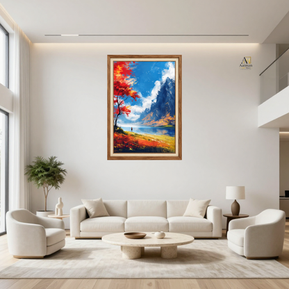 Mountain Lake Landscape Premium Wall art