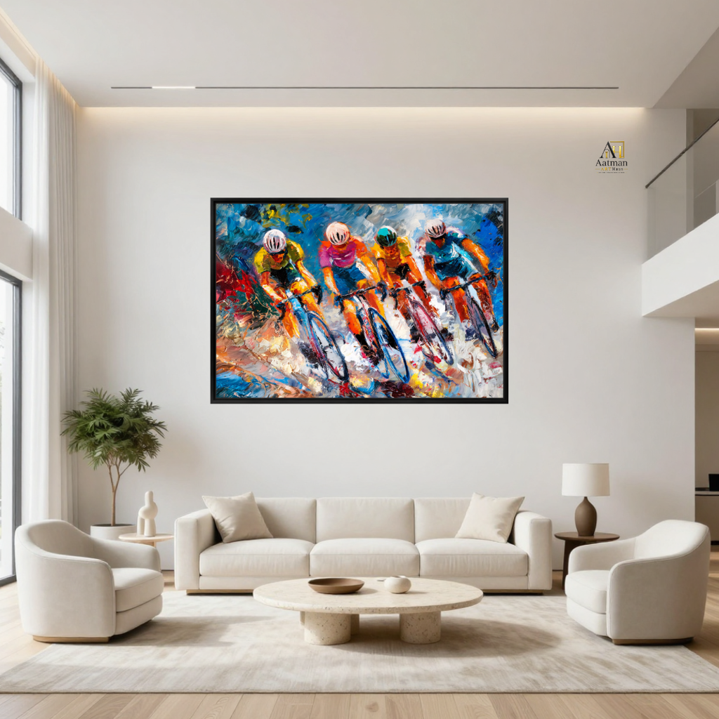 Expressive contemporary cycling Premium Wall Art