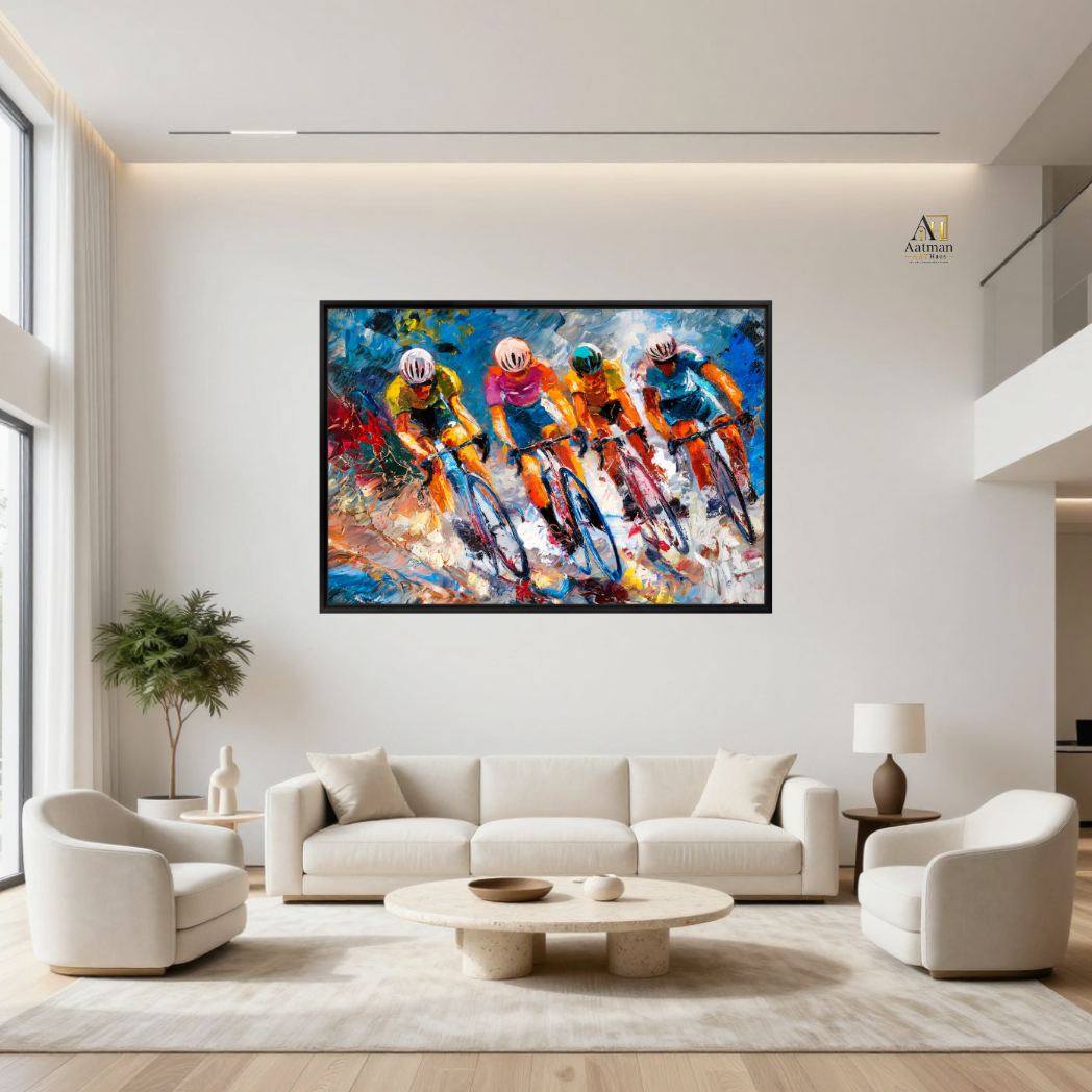 Expressive contemporary cycling Premium Wall Art
