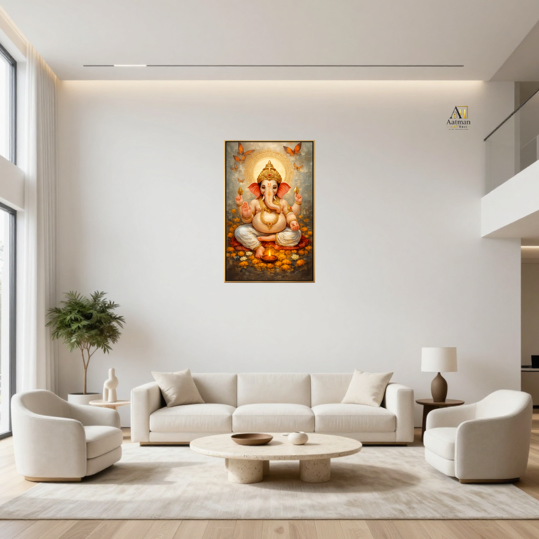 Lord Ganesha Divine Blessings Premium Wall Art