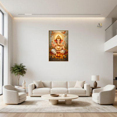 Lord Ganesha Divine Blessings Premium Wall Art
