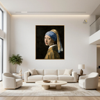 Girl with a Pearl Earring by Johannes Vermeer Reproduced Premium Wall Art