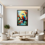 Vibrant Songbird in Bloom | Premium Medium & Large Format Canvas Print