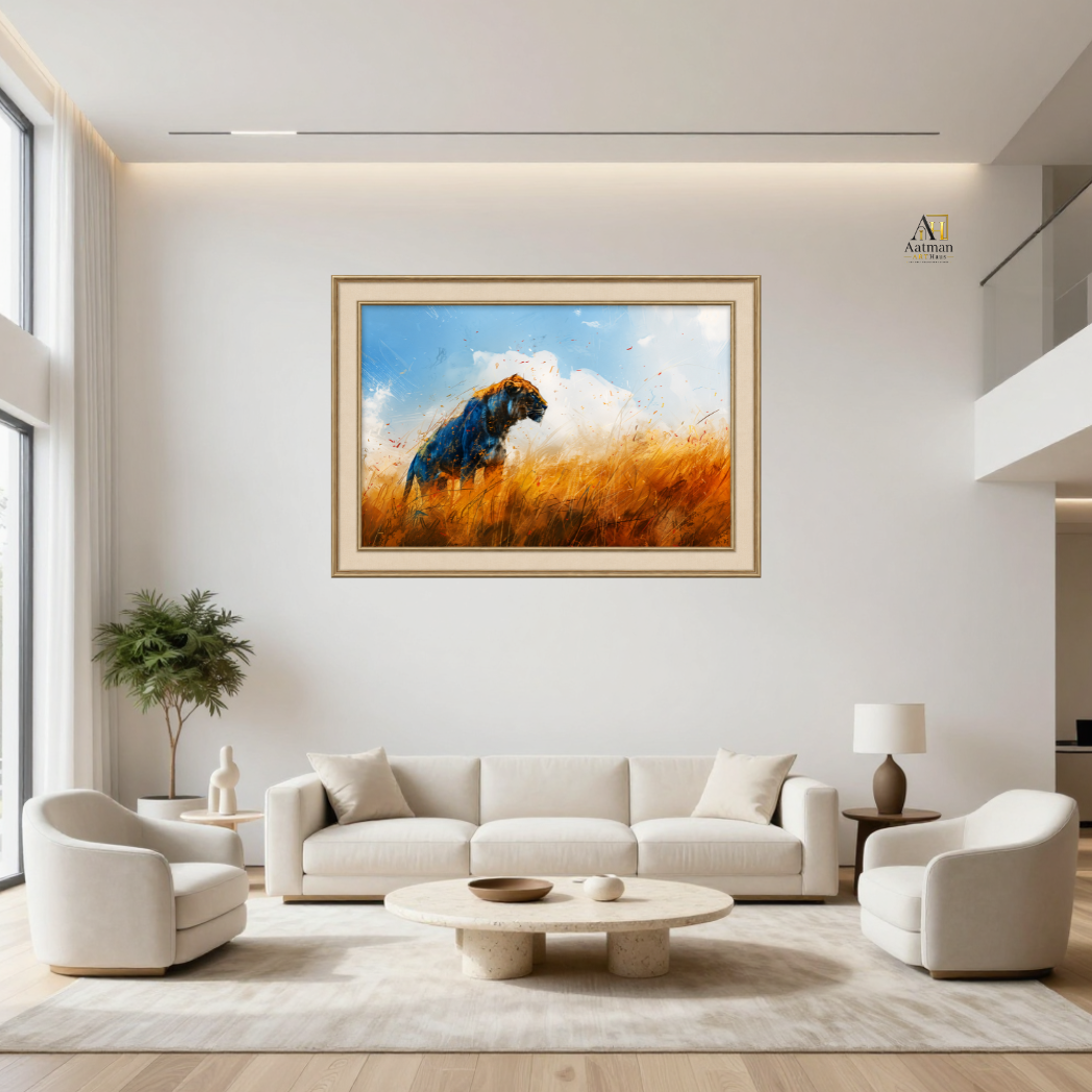 Majestic Blue Lion Pop Art Canvas Wall Art