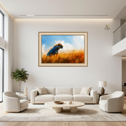 Majestic Blue Lion Pop Art Canvas Wall Art