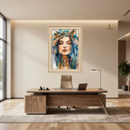 Bohemian Woman Watercolor Premoum  Wall Art