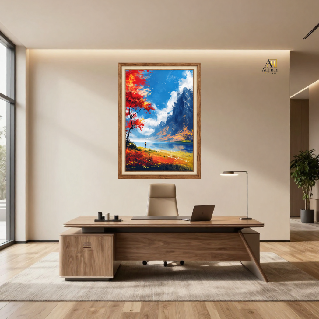 Mountain Lake Landscape Premium Wall art
