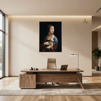 Lady with an Ermine by Leonardo da Vinci Reproduced Premium Wall Art