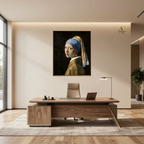 Girl with a Pearl Earring by Johannes Vermeer Reproduced Premium Wall Art