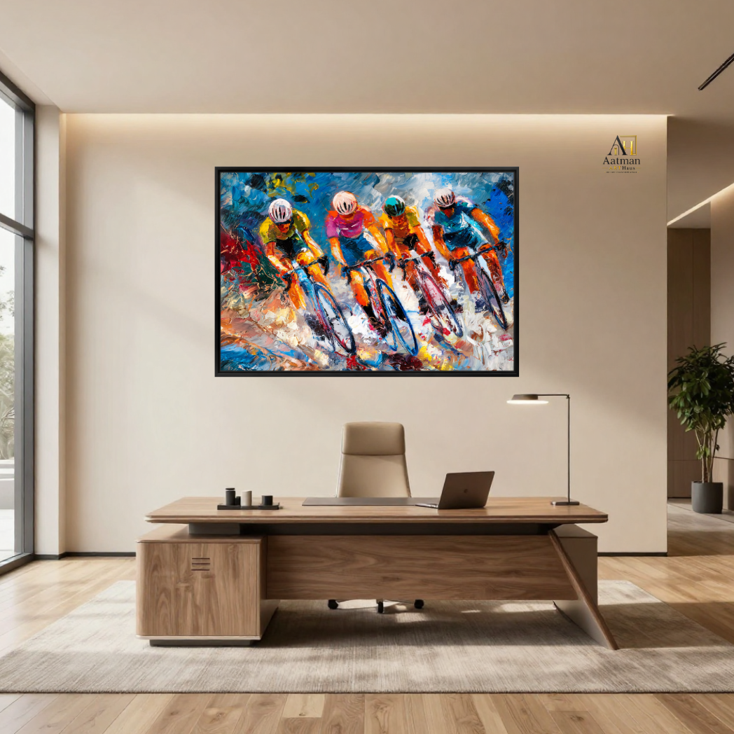 Expressive contemporary cycling Premium Wall Art