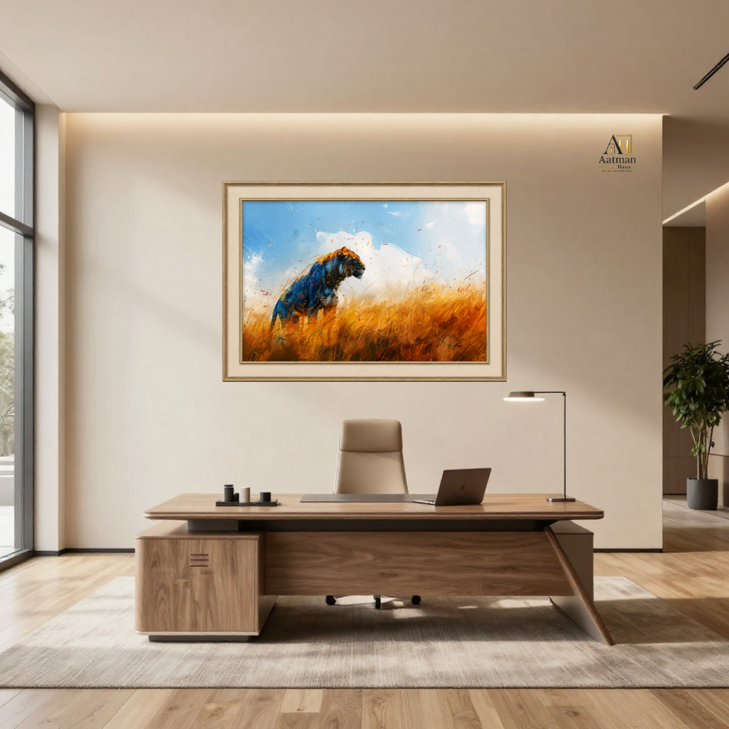 Majestic Blue Lion Pop Art Canvas Wall Art