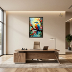 Vibrant Songbird in Bloom | Premium Medium & Large Format Canvas Print