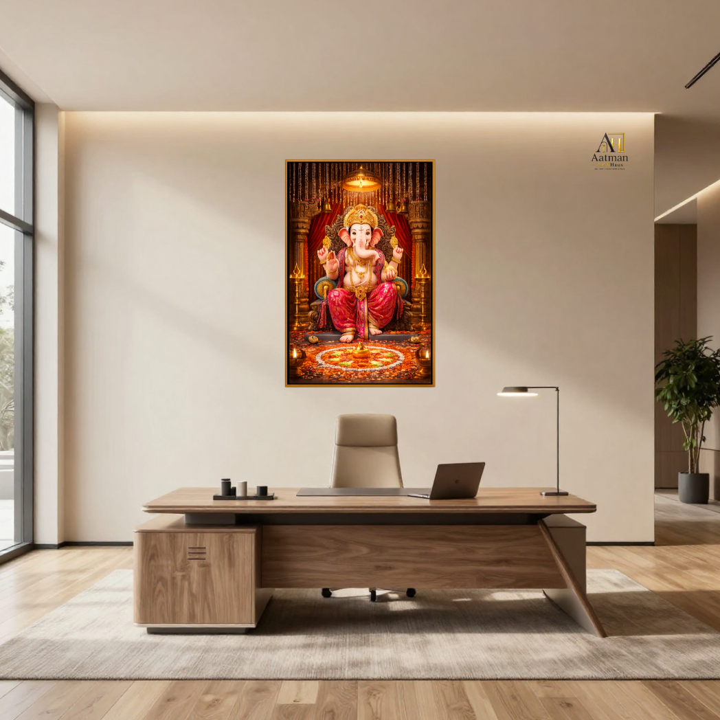 Lord Ganesha Royal Darbar – Premium Large Format Canvas Print