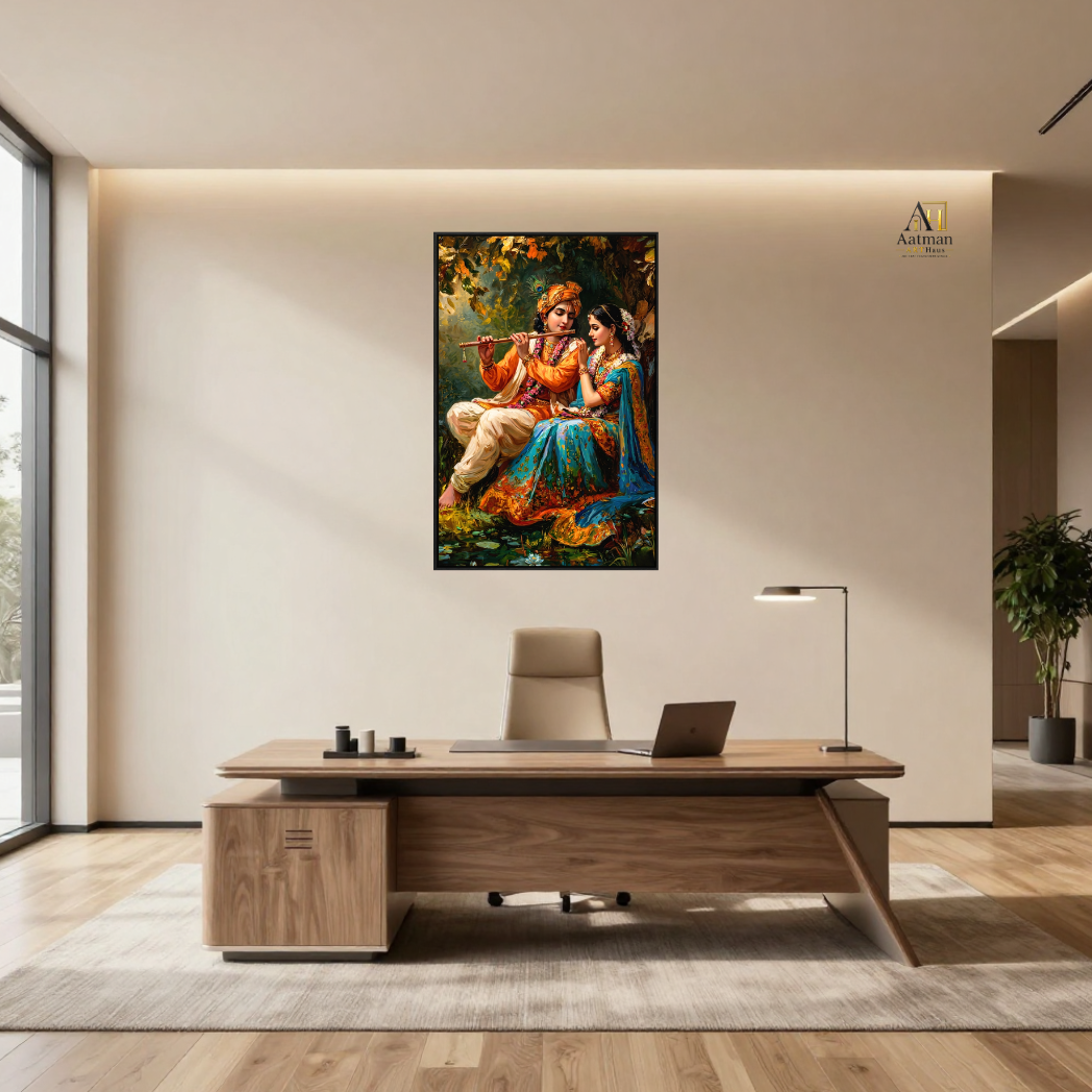 Radha Krishna Divine Melody – Premium Large Format Canvas Print