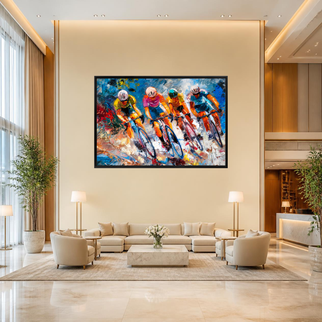 Expressive contemporary cycling Premium Wall Art