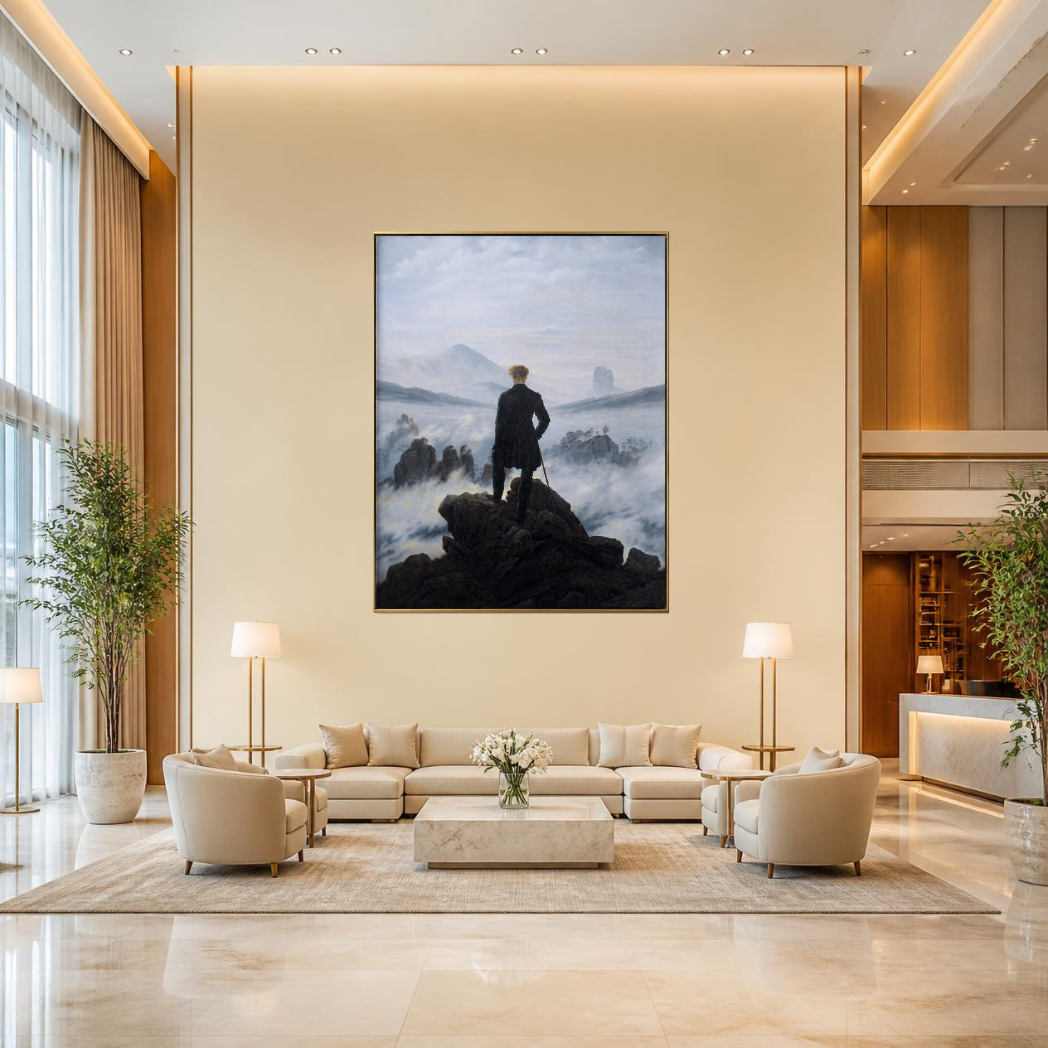 Wanderer Above the Sea of Fog – Caspar David Friedrich - Reproduced  Premium Wall Art