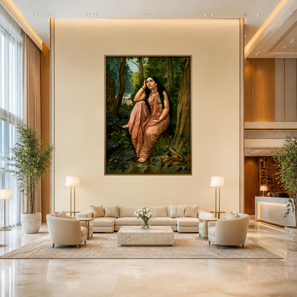 Damayanti in the Forest by Raja Ravi Varma Reproduced Premium Wall Art