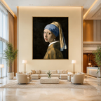 Girl with a Pearl Earring by Johannes Vermeer Reproduced Premium Wall Art
