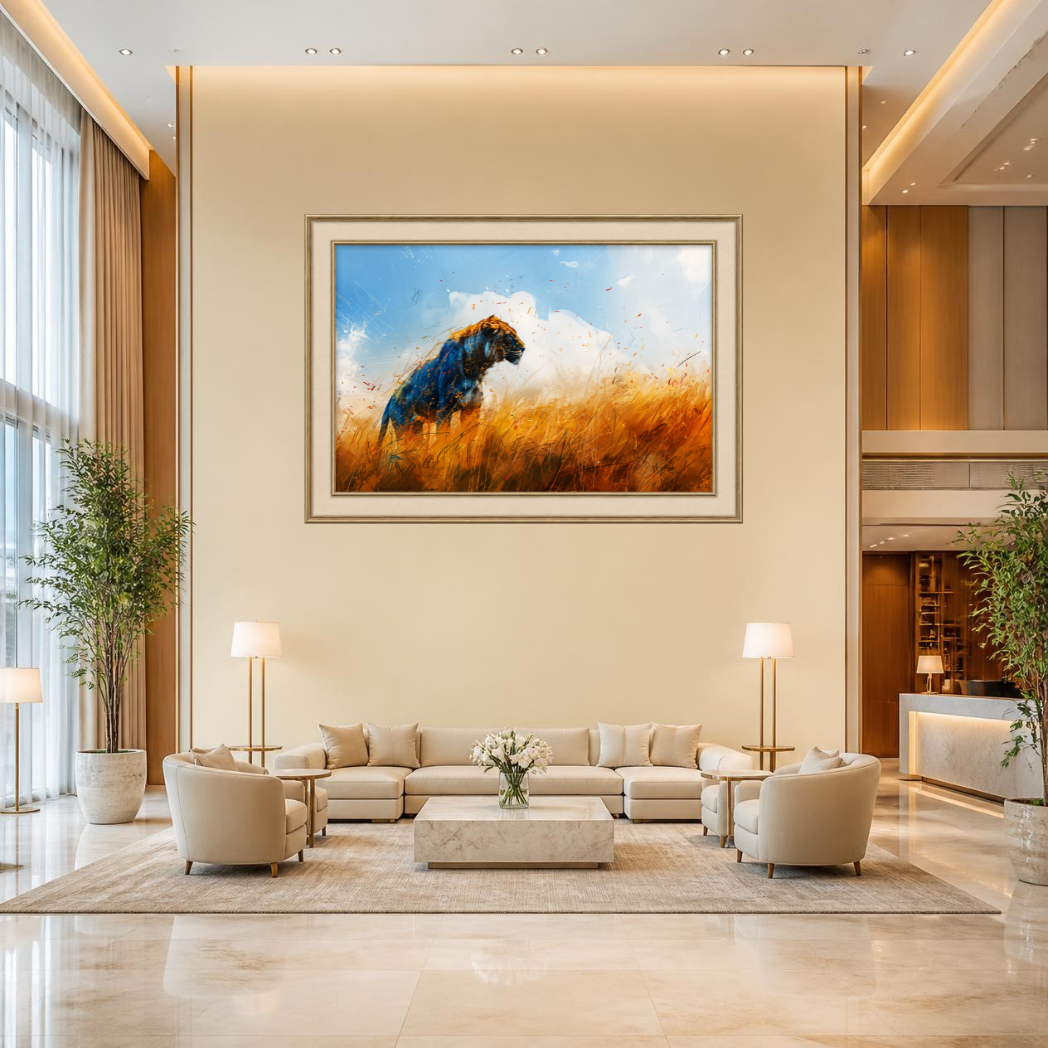 Majestic Blue Lion Pop Art Canvas Wall Art