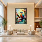 Vibrant Songbird in Bloom | Premium Medium & Large Format Canvas Print