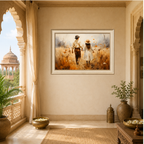 Children Walking Through a Golden Meadow