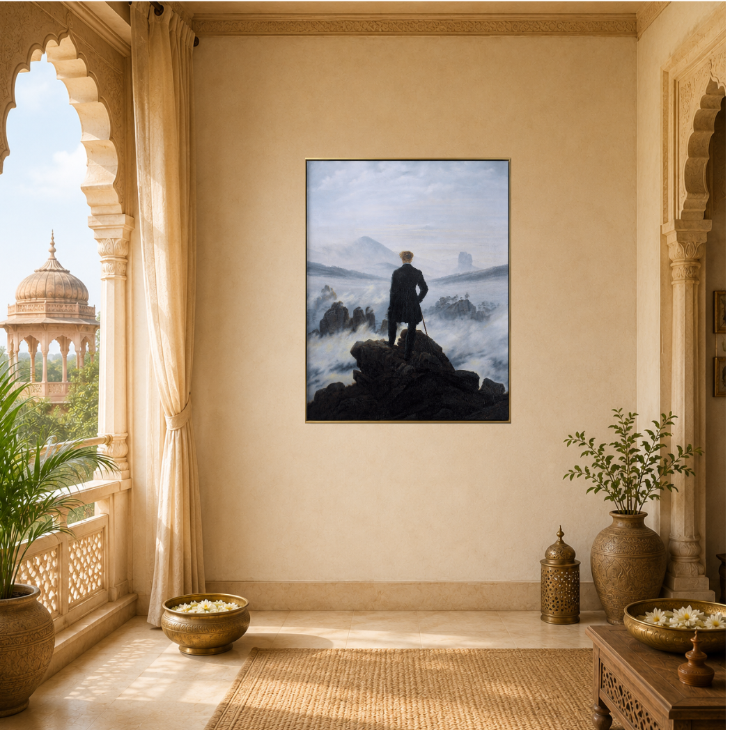 Wanderer Above the Sea of Fog – Caspar David Friedrich - Reproduced  Premium Wall Art