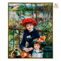 Two Sisters (On the Terrace) (1881) by Pierre-Auguste Renoir - reproduced Premium Wall Art