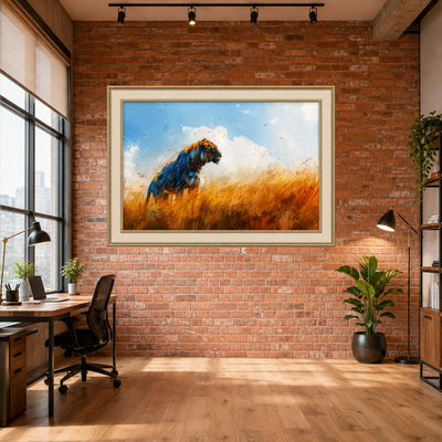 Majestic Blue Lion Pop Art Canvas Wall Art