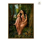 Damayanti in the Forest by Raja Ravi Varma Reproduced Premium Wall Art