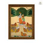 Radha Krishna with Sacred Cows – Traditional Pichwai Art | Premium Large Format Canvas Print