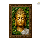 Golden Buddha Under the Bodhi Leaves | Premium Large Format Canvas Print