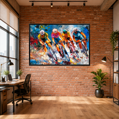 Expressive contemporary cycling Premium Wall Art