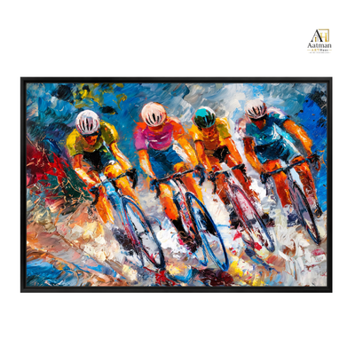 Expressive contemporary cycling Premium Wall Art