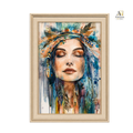 Bohemian Woman Watercolor Premoum  Wall Art