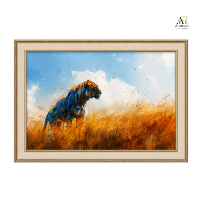 Majestic Blue Lion Pop Art Canvas Wall Art