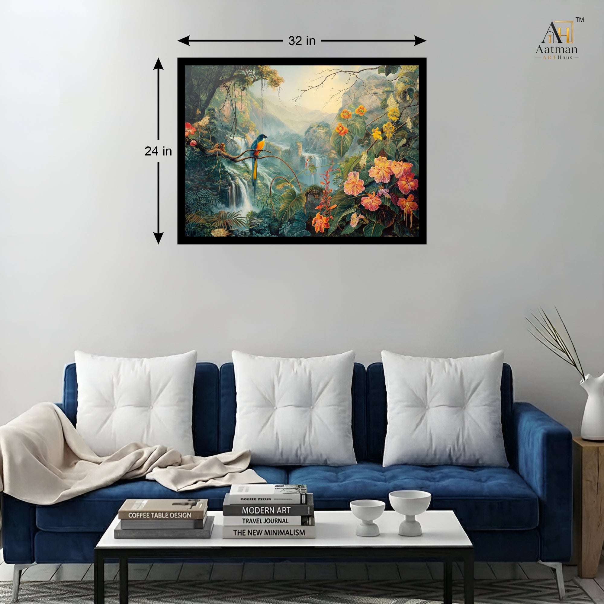 Tropical Waterfall Paradise Canvas Wall Art
