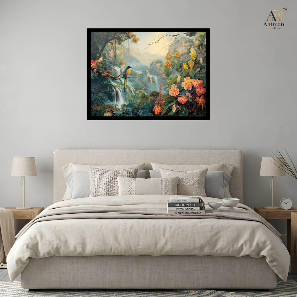 Tropical Waterfall Paradise Canvas Wall Art