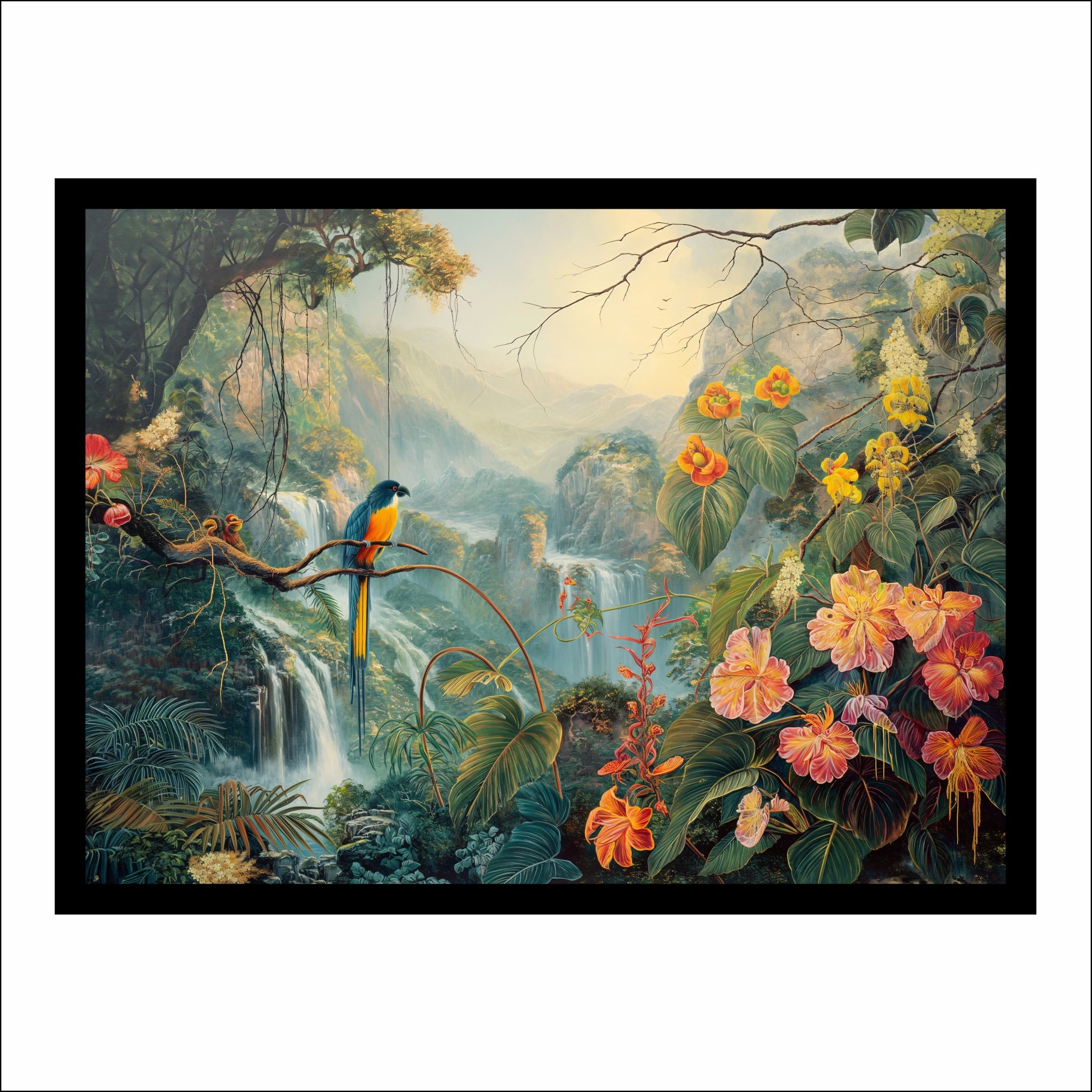 Tropical Waterfall Paradise Wall Art