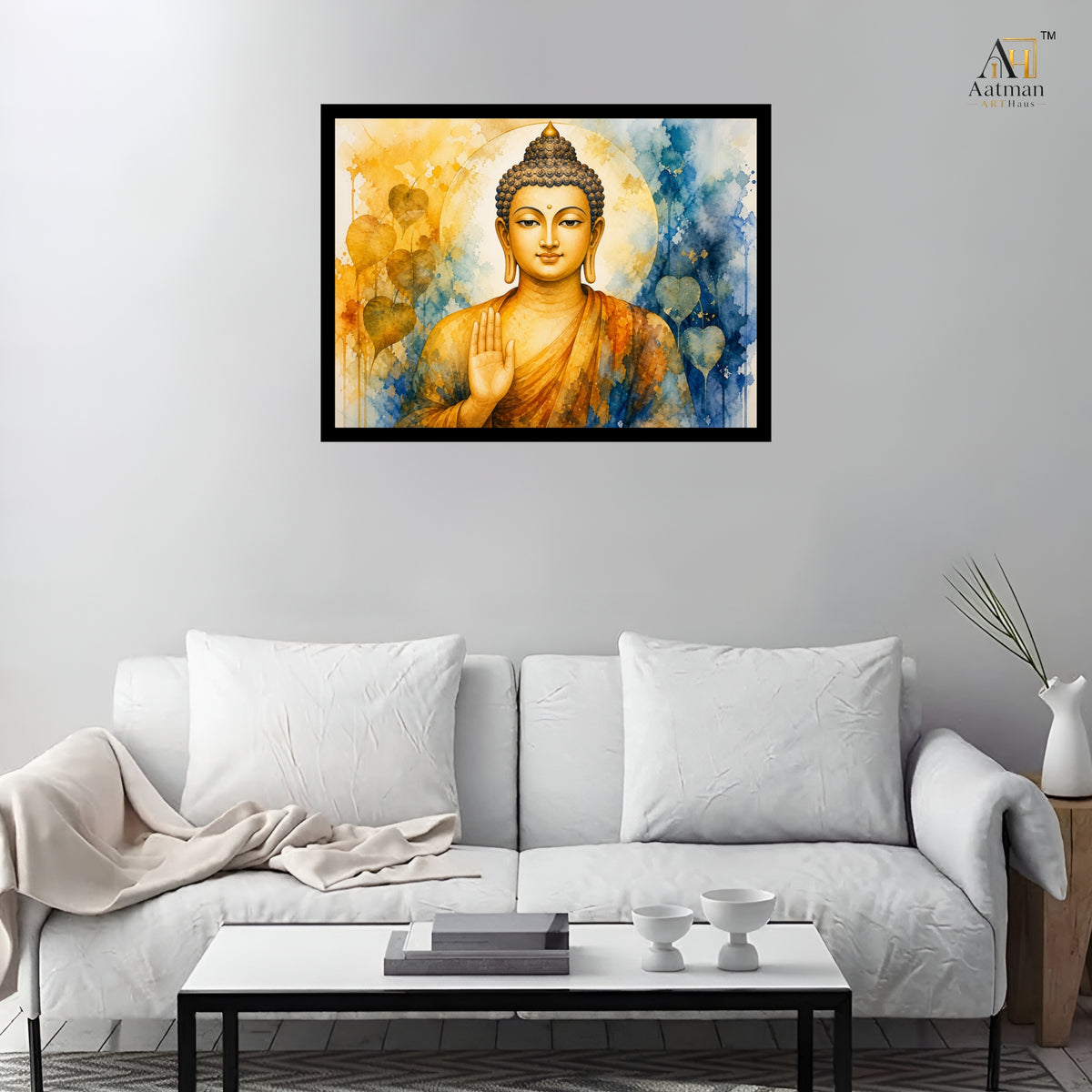 Lord Buddha Water Color Wall Art