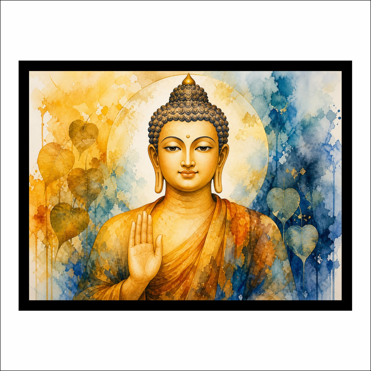 Lord Buddha Water Color Wall Art