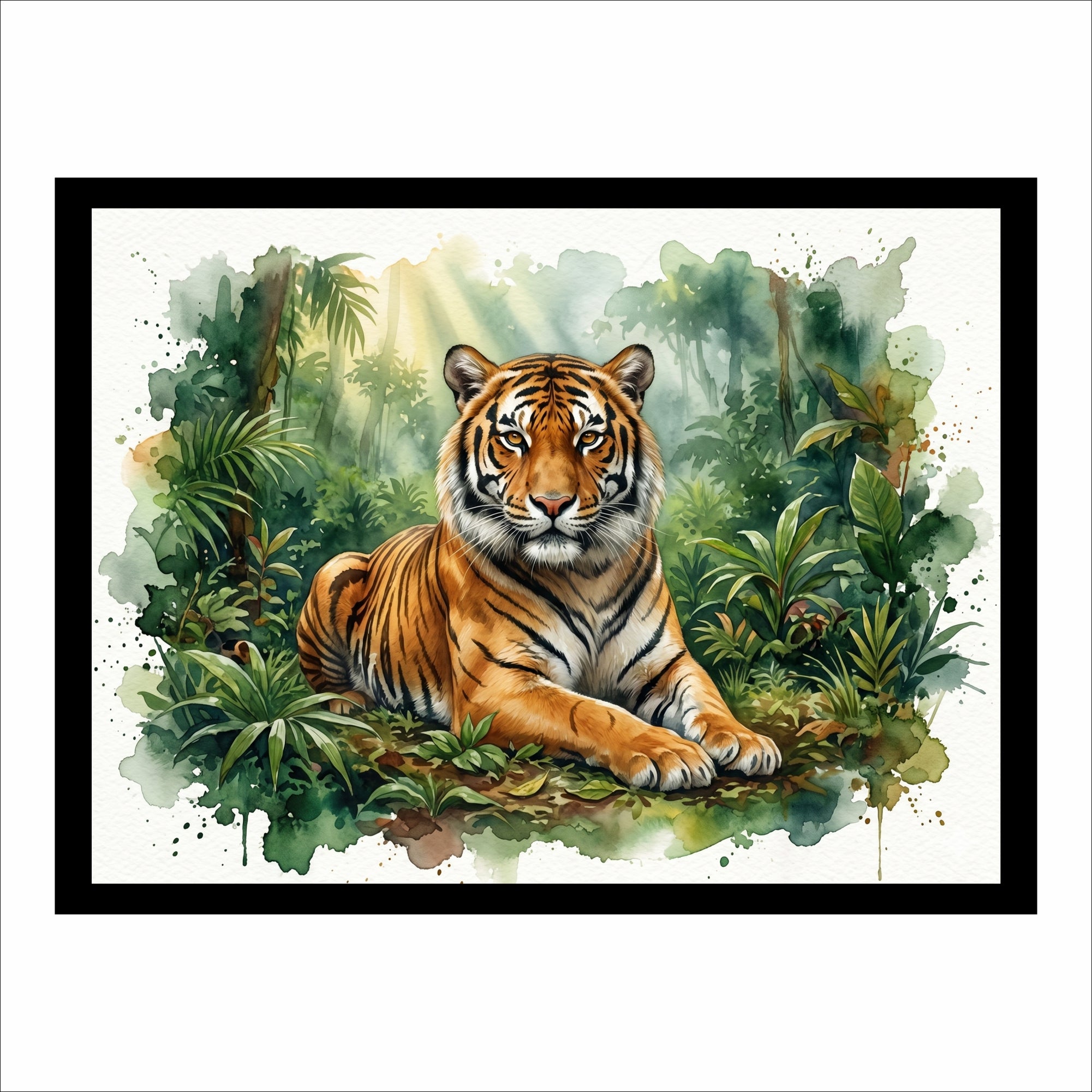Bengal Tiger Water Color Premium Wall Art
