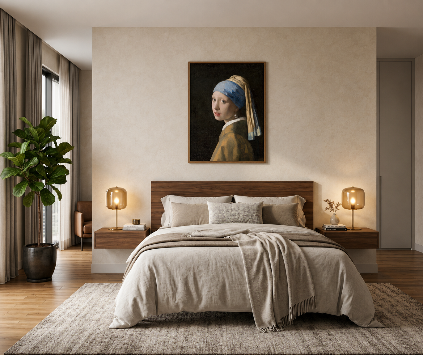 Girl with a Pearl Earring by Johannes Vermeer Canvas Wall Art