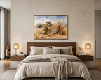 Watercolor Cheetah Pair Canvas Wall Art