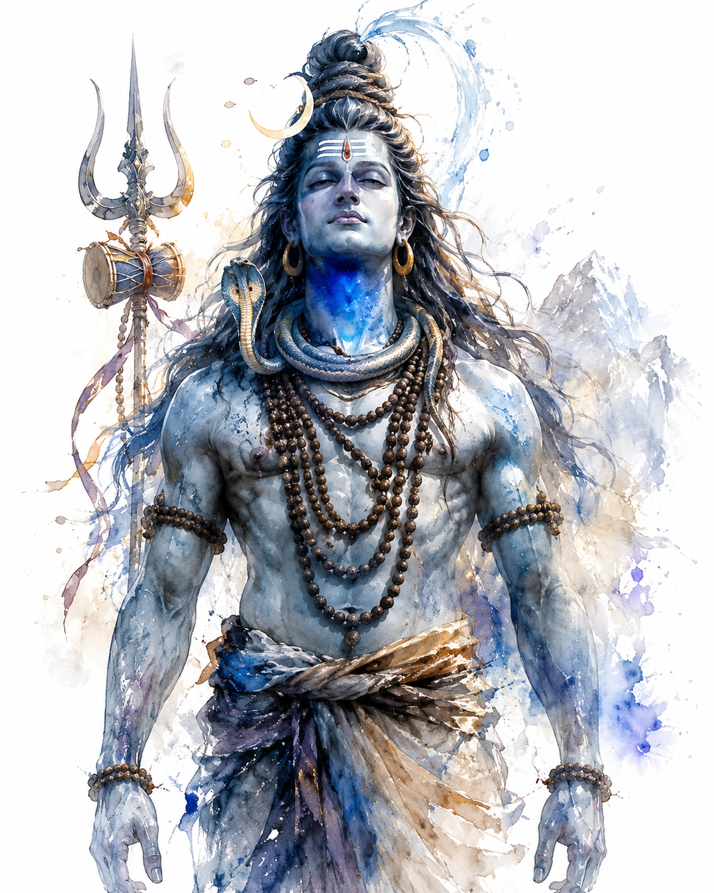 Lord Shiva Meditation Canvas Wall Art