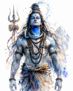 Lord Shiva Meditation Canvas Wall Art