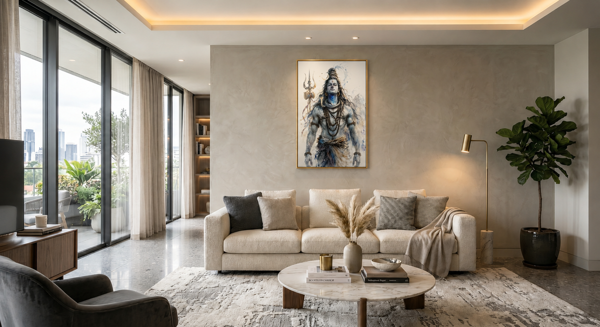 Lord Shiva Meditation Canvas Wall Art