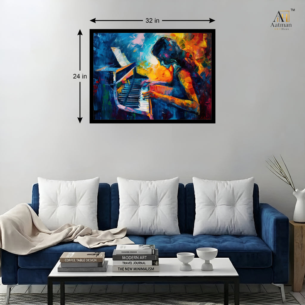 Abstract Piano Player Canvas Wall Art