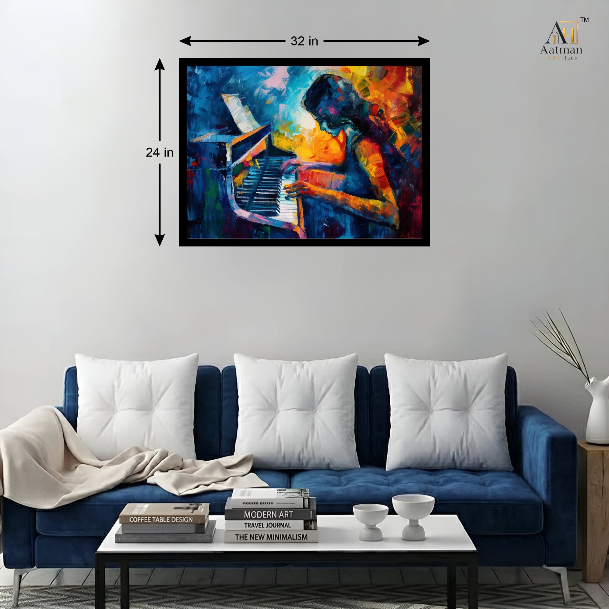 Abstract Piano Player Canvas Wall Art