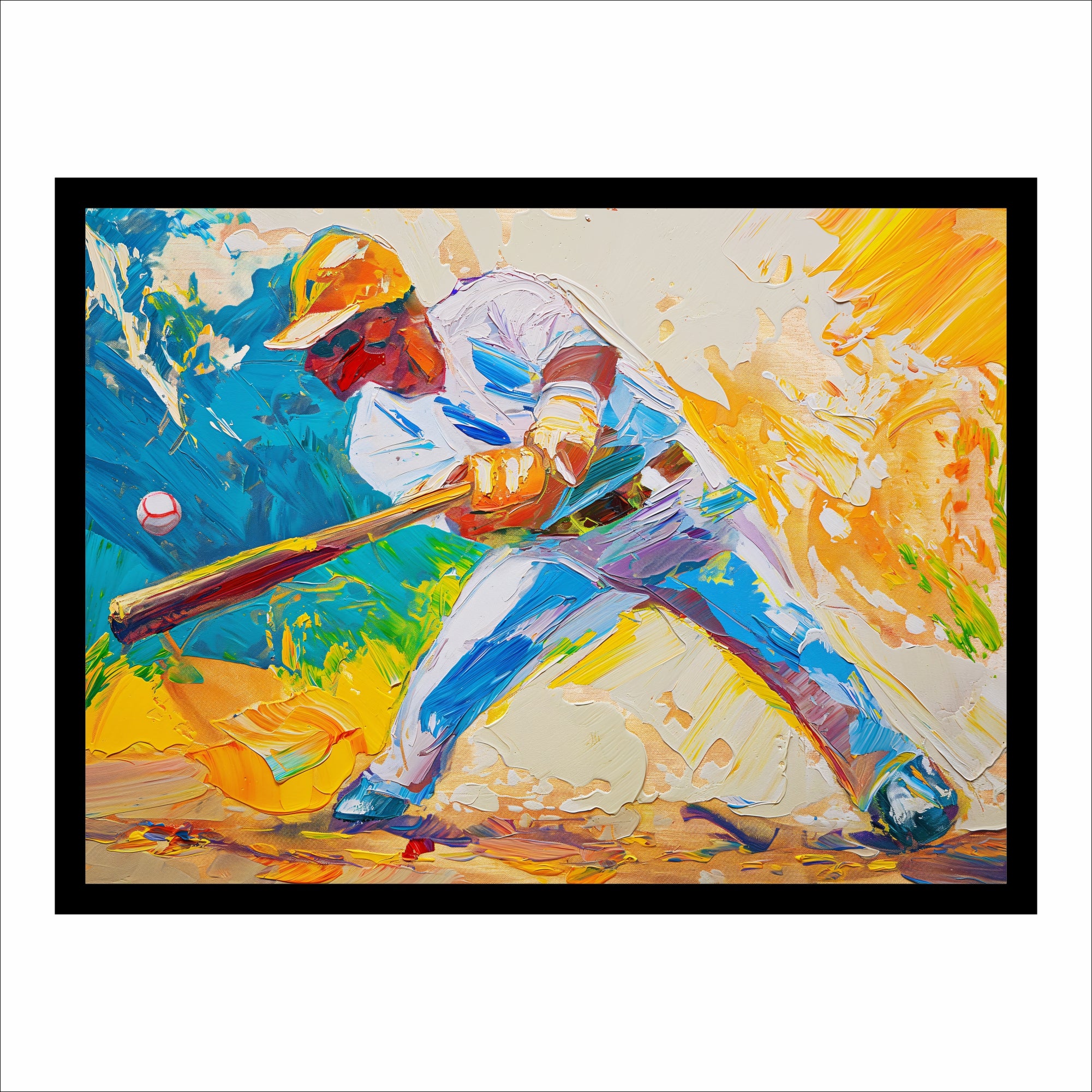 Baseball Player Abstract Premium Wall Art