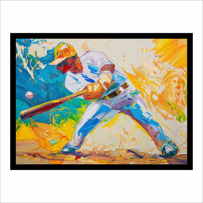 Baseball Player Abstract Premium Wall Art